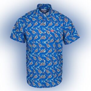 Dixxon GET LEI'D PARTY SHIRT Medium women’s Hawaii  button down blue floral